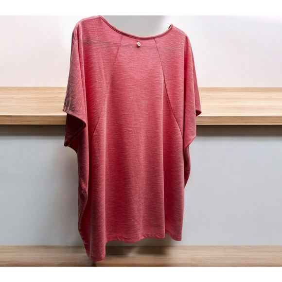 Livi Lane Bryant Lightweight Short Sleeve Sweatshirt V Neck Plus Size 22/24 Pink - Picture 3 of 6